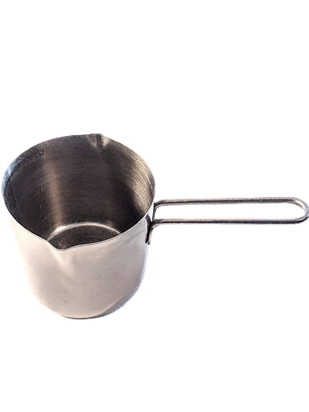 Stainless Steel Measuring Pot ~ 2.5 Cup ~ Wire Handle, Pour Spouts, Measurements